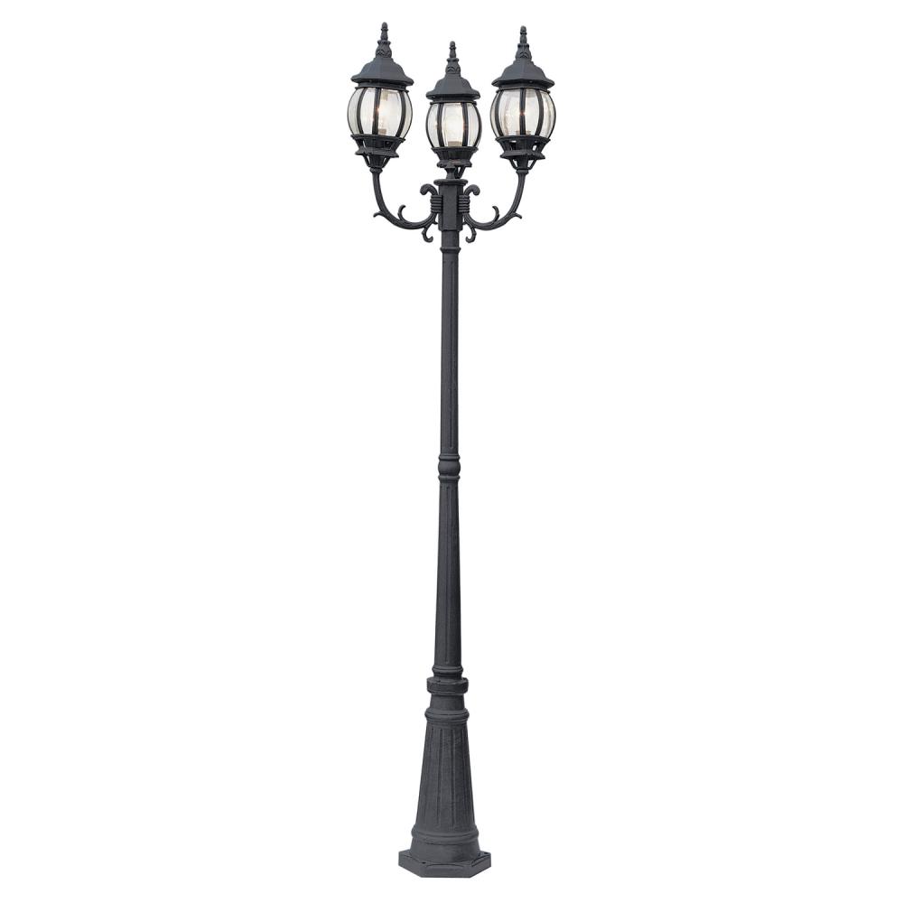 3LT POLE-OUTD-FRENCH LANTERN-C